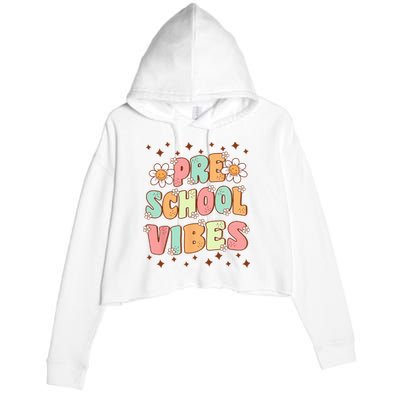 Preschool Vibes PreK Team Retro First Day Of School Crop Fleece Hoodie