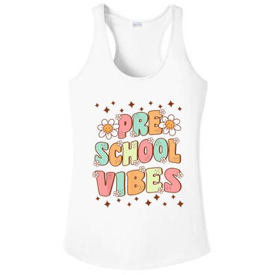 Preschool Vibes PreK Team Retro First Day Of School Ladies PosiCharge Competitor Racerback Tank