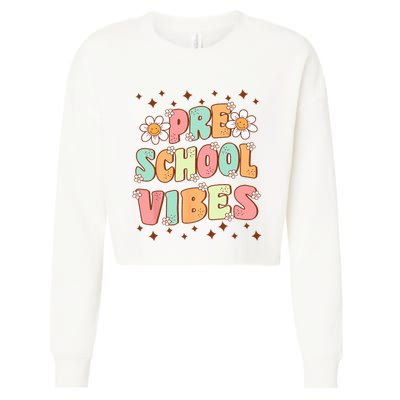 Preschool Vibes PreK Team Retro First Day Of School Cropped Pullover Crew