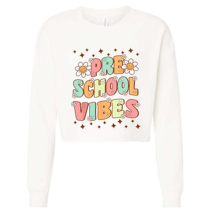 Preschool Vibes PreK Team Retro First Day Of School Cropped Pullover Crew