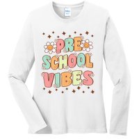 Preschool Vibes PreK Team Retro First Day Of School Ladies Long Sleeve Shirt