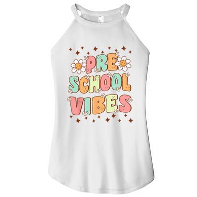 Preschool Vibes PreK Team Retro First Day Of School Women's Perfect Tri Rocker Tank