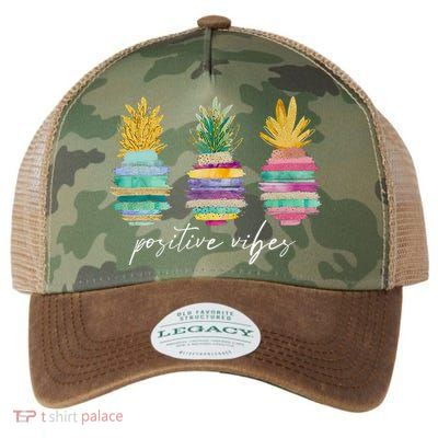 Positive Vibe Pineapple Transfer Day Infertility Ivf Mom Dad Legacy Tie Dye Trucker Hat