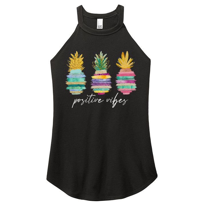 Positive Vibe Pineapple Transfer Day Infertility Ivf Mom Dad Women's Perfect Tri Rocker Tank