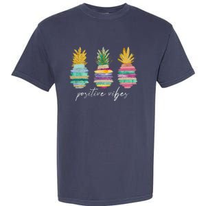 Positive Vibe Pineapple Transfer Day Infertility Ivf Mom Dad Garment-Dyed Heavyweight T-Shirt