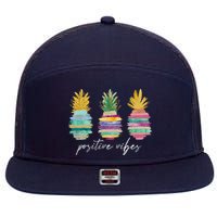 Positive Vibe Pineapple Transfer Day Infertility Ivf Mom Dad 7 Panel Mesh Trucker Snapback Hat