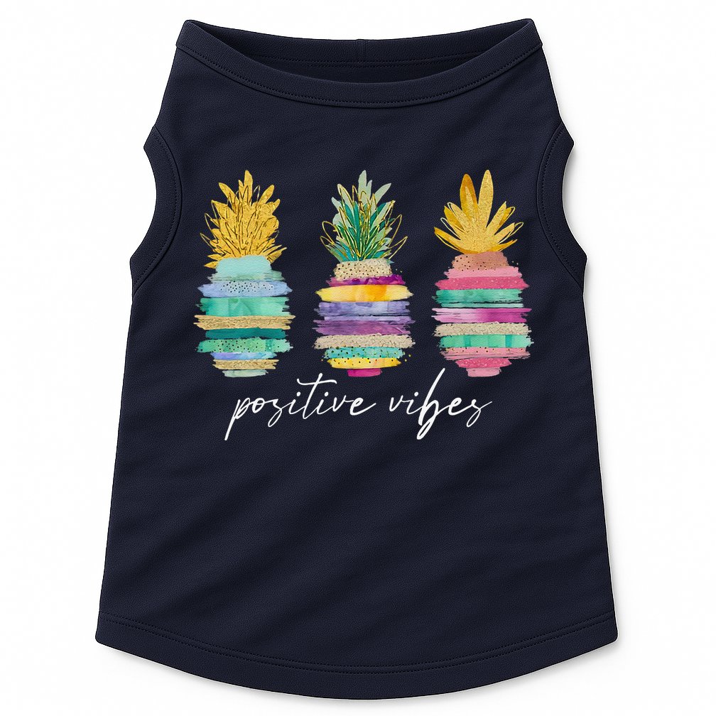 Positive Vibe Pineapple Transfer Day Infertility Ivf Mom Dad Doggie Tank