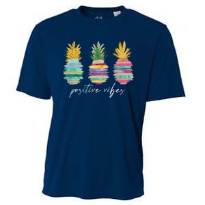 Positive Vibe Pineapple Transfer Day Infertility Ivf Mom Dad Cooling Performance Crew T-Shirt