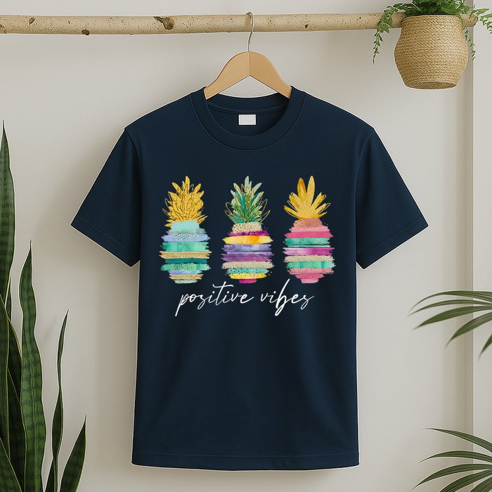 Positive Vibe Pineapple Transfer Day Infertility Ivf Mom Dad T-Shirt