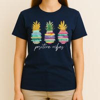 Positive Vibe Pineapple Transfer Day Infertility Ivf Mom Dad T-Shirt