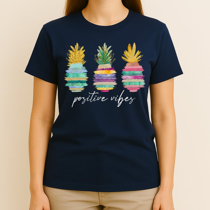 Positive Vibe Pineapple Transfer Day Infertility Ivf Mom Dad T-Shirt