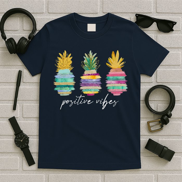 Positive Vibe Pineapple Transfer Day Infertility Ivf Mom Dad T-Shirt