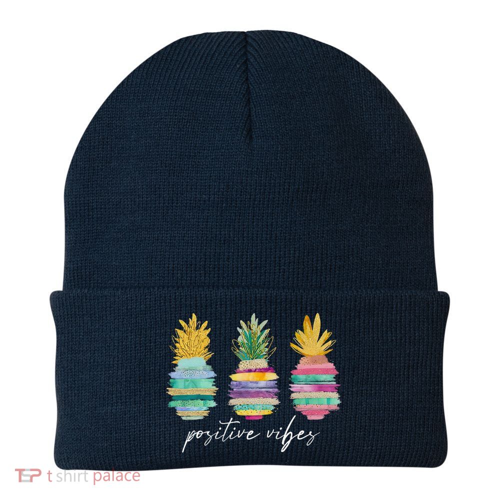 Positive Vibe Pineapple Transfer Day Infertility Ivf Mom Dad Beanie