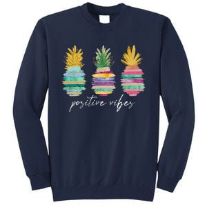 Positive Vibe Pineapple Transfer Day Infertility Ivf Mom Dad Tall Sweatshirt