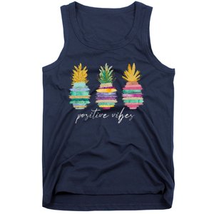 Positive Vibe Pineapple Transfer Day Infertility Ivf Mom Dad Tank Top