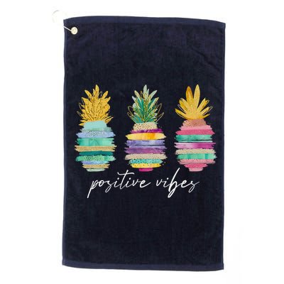 Positive Vibe Pineapple Transfer Day Infertility Ivf Mom Dad Golf Towel