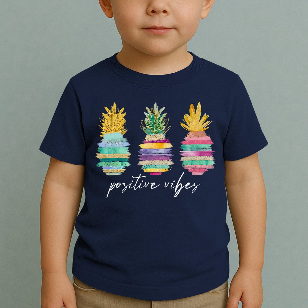 Positive Vibe Pineapple Transfer Day Infertility Ivf Mom Dad Toddler T-Shirt
