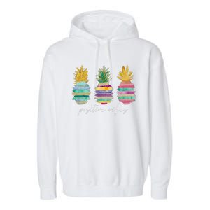 Positive Vibe Pineapple Transfer Day Infertility Ivf Mom Dad Garment-Dyed Fleece Hoodie