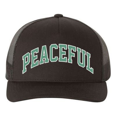 Peaceful Varsity Yupoong Adult 5-Panel Trucker Hat