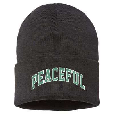 Peaceful Varsity Sustainable Knit Beanie