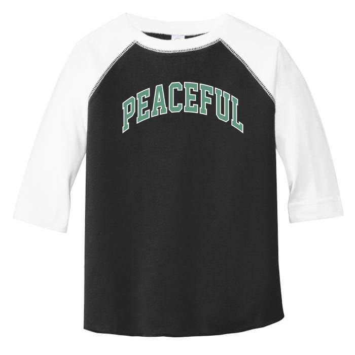 Peaceful Varsity Toddler Fine Jersey T-Shirt