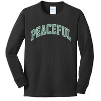 Peaceful Varsity Kids Long Sleeve Shirt