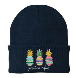 Positive Vibe Pineapple Transfer Day Infertility Ivf Mom Dad Knit Cap Winter Beanie