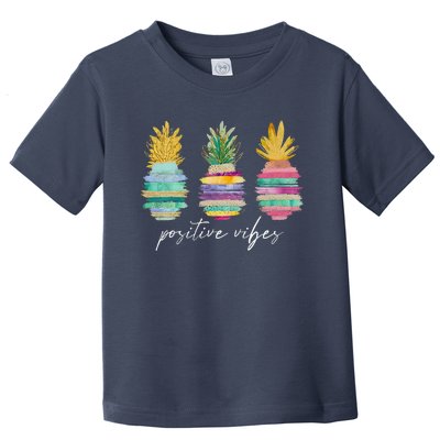 Positive Vibe Pineapple Transfer Day Infertility Ivf Mom Dad Toddler T-Shirt