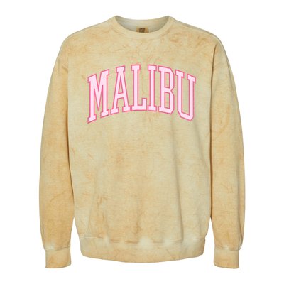 Preppy Varsity Pink Malibu CA California Font Colorblast Crewneck Sweatshirt