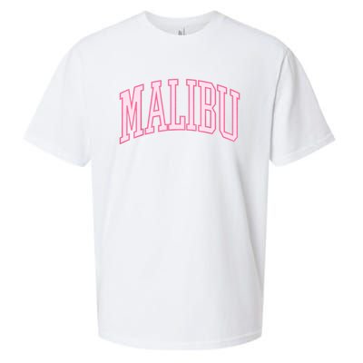 Preppy Varsity Pink Malibu CA California Font Sueded Cloud Jersey T-Shirt