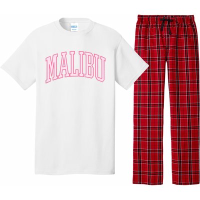 Preppy Varsity Pink Malibu CA California Font Pajama Set