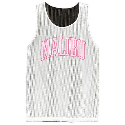 Preppy Varsity Pink Malibu CA California Font Mesh Reversible Basketball Jersey Tank