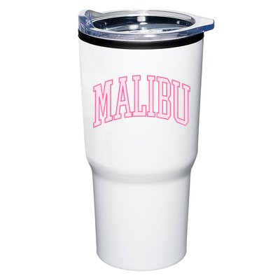 Preppy Varsity Pink Malibu CA California Font Tumbler