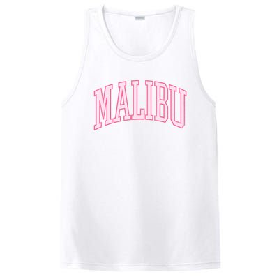 Preppy Varsity Pink Malibu CA California Font PosiCharge Competitor Tank