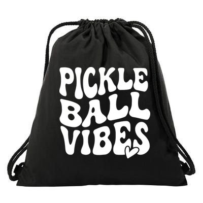 Pickleball Vibes Play Pickleball With Love Drawstring Bag