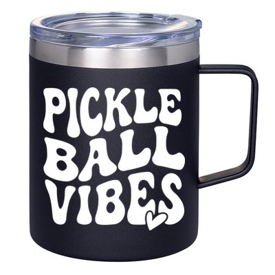 Pickleball Vibes Play Pickleball With Love 12oz Stainless Steel Coffee Mug