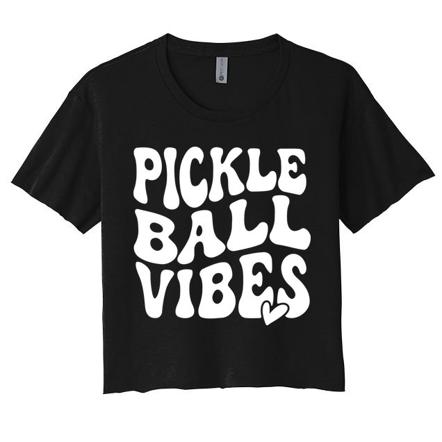 Pickleball Vibes Play Pickleball With Love Crop Top
