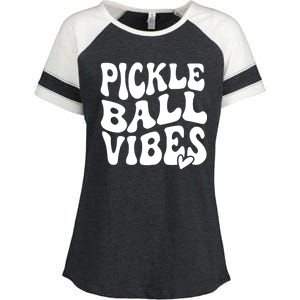 Pickleball Vibes Play Pickleball With Love Enza Ladies Jersey Colorblock Tee