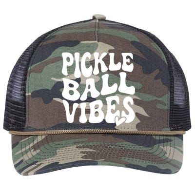 Pickleball Vibes Play Pickleball With Love Retro Rope Trucker Hat Cap