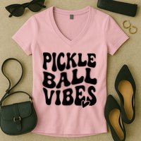 Pickleball Vibes Play Pickleball With Love Women's V-Neck T-Shirt