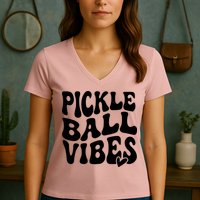 Pickleball Vibes Play Pickleball With Love Women's V-Neck T-Shirt