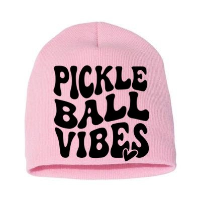 Pickleball Vibes Play Pickleball With Love Short Acrylic Beanie