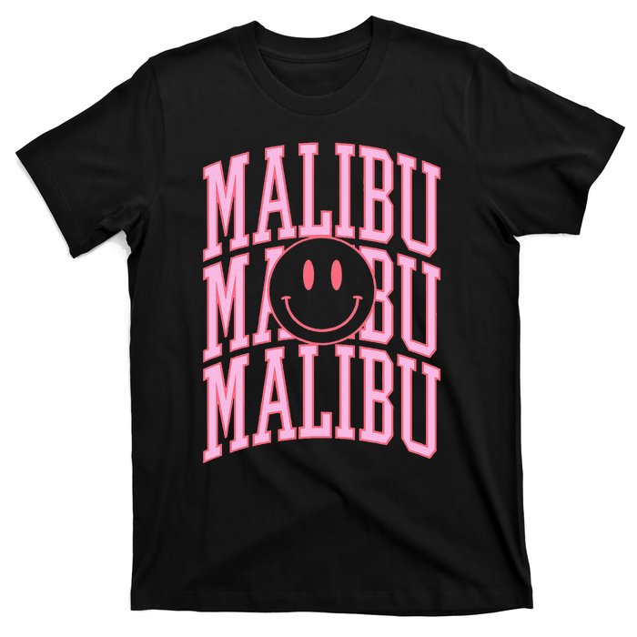 Preppy Varsity Pink Malibu California T-Shirt