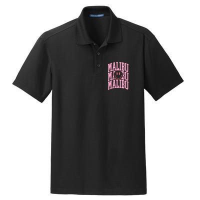 Preppy Varsity Pink Malibu California Dry Zone Grid Polo