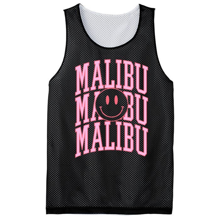 Preppy Varsity Pink Malibu California Mesh Reversible Basketball Jersey Tank