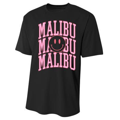 Preppy Varsity Pink Malibu California Performance Sprint T-Shirt