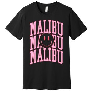 Preppy Varsity Pink Malibu California Premium T-Shirt