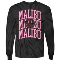 Preppy Varsity Pink Malibu California Tie-Dye Long Sleeve Shirt