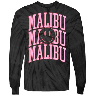 Preppy Varsity Pink Malibu California Tie-Dye Long Sleeve Shirt