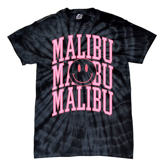 Preppy Varsity Pink Malibu California Tie-Dye T-Shirt